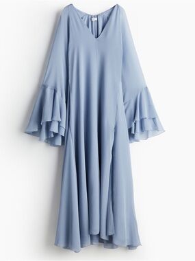 H&M edition Light Blue Ruffle Sleeve Maxi Dress